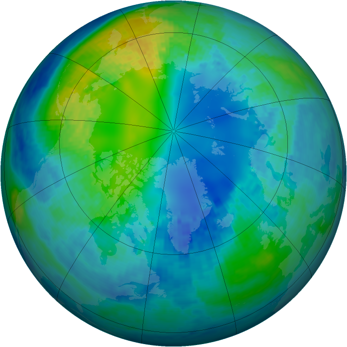 Arctic ozone map for 27 October 2004